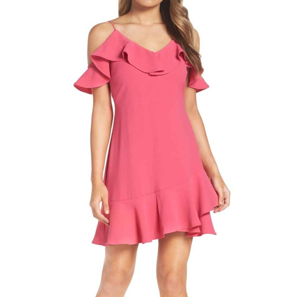 BNWT Chelsea28 Ruffle Cold Shoulder Minidress